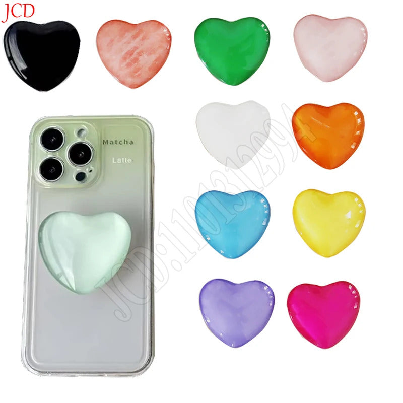 Heart Shape 3D Crystal Foldable Finger Ring Griptok Phone Holder for IPhone Samsung Support Socket Pocket Grip Tok Stand Bracket