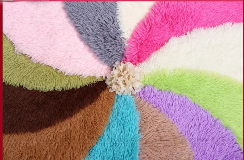 Plush Rugs Round Carpet For Living Room Sofa Foot Pad Fluffy Soft Kids Bedroom Cushion Balcony Hanging Basket Mat