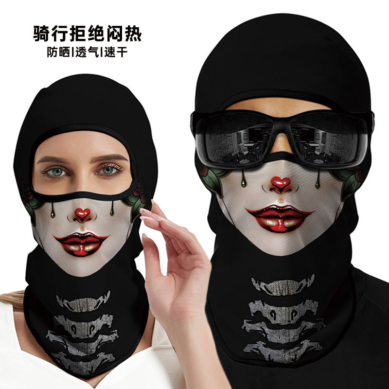 Summer Sun-Proof Headgear Men's and Women's Outdoor Motorcycle Riding Helmet Lining Headgear Fishing Funny Facekini Face Protection Face Mask