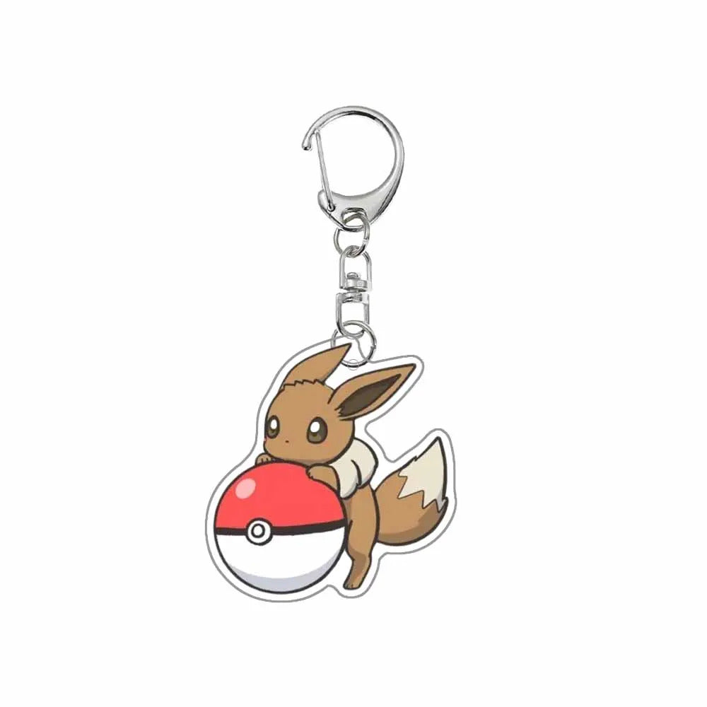 Pokemon Anime Cartoon Acrylic Keychain Eevee Vaporeon Jolteon Flareon Sylveon Espeon Glaceon Leafeon Umbreon Key Chain Pendant