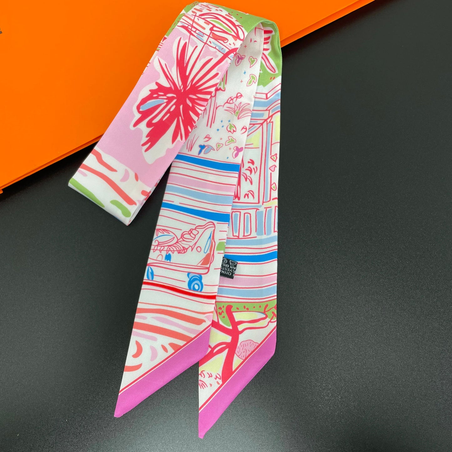 2024 Brand Design Leopard Twill Silk Scarf Luxury Scarf Women Foulard Skinny Bag Scarves Neckerchief Fashion Hair Headband