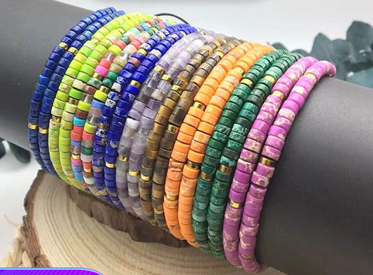 Adjustable Natural Stone Spacer Beads Woven Bracelet Size Fashion Women's Handstring Woven Handstring