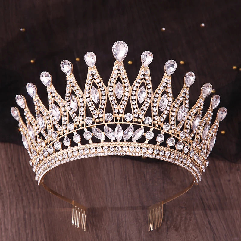 Royal Queen Purple Crown Big Diadem Bride Tiara Crowns for Women Bridal Wedding Party Combs Crown Hair Dress Jewelry Accessori