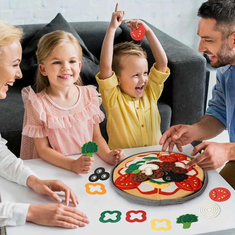 41-Piece/SET Felt Pizza Playset For Kids - Interactive Kitchen Toy Set  For Boys & Girls, Birthday Christmas Gift For Ages 3-6
