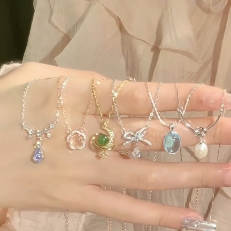 Liluo New S925 Sterling Silver Pearl Necklace Accessories for Women, Non-Fading, High-End Feel, Versatile Spring and Summer Clavicle Chain Wholesale