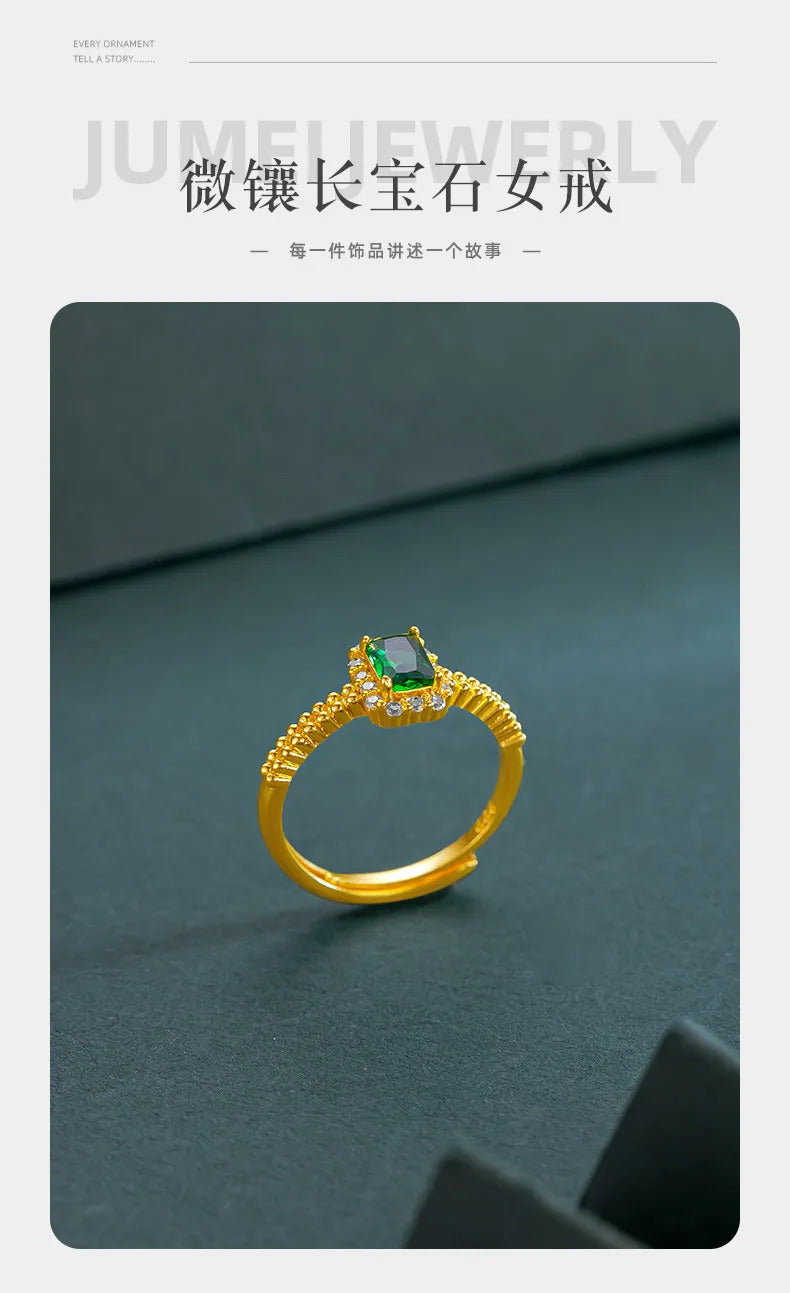 9999 24K  real gold store, same gold women's ring, beautiful moissanite jewelry