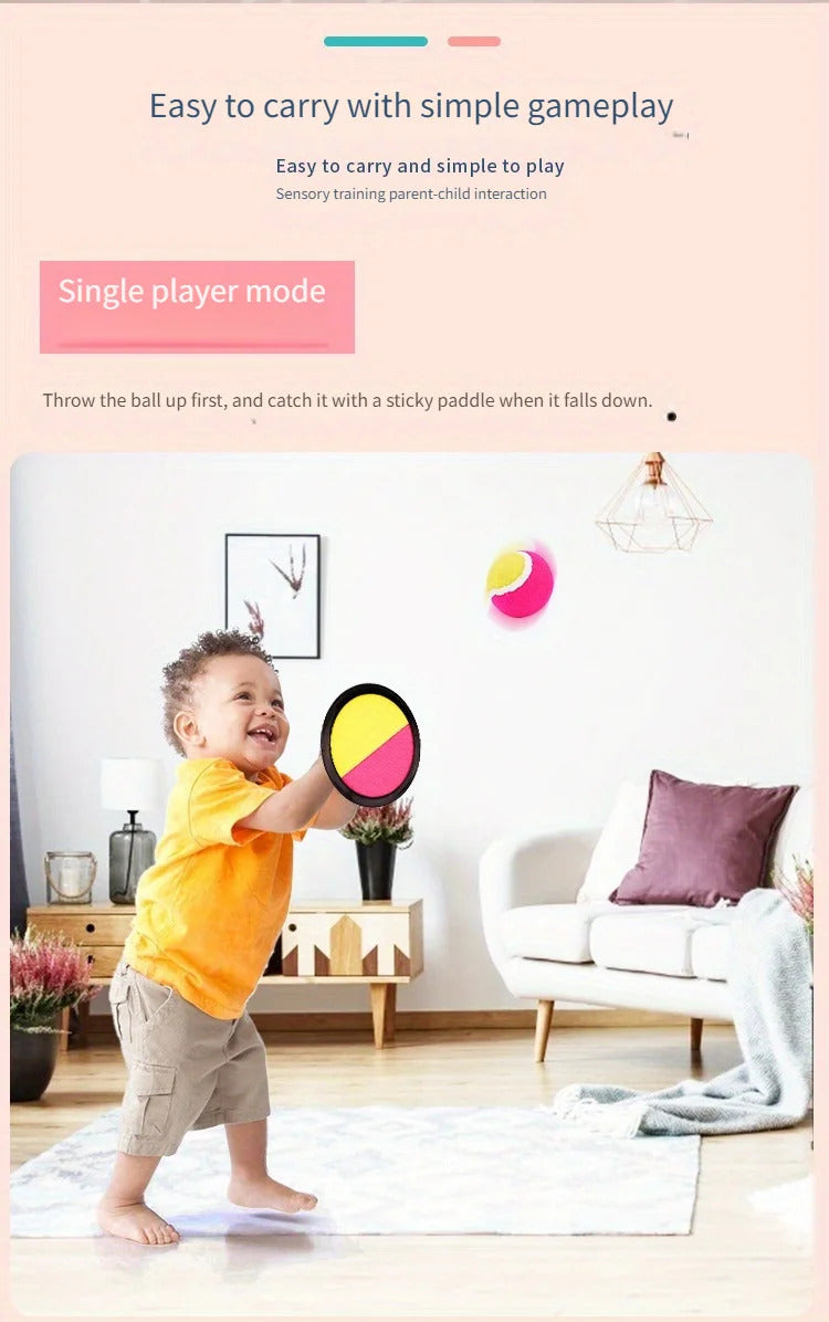 1Set Kids Sucker Sticky Ball Toy Outdoor Sports Catch Ball Game Set Throw And Catch Parent-Child Interactive Outdoor Toys