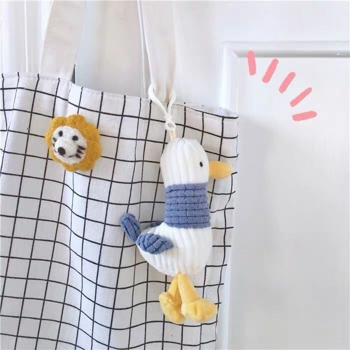 Cute Cheer Duck Pendant Creative Ugly Cute Struggling Duck Keychain Clothes Backpack Decoration Plush Toy Small Pendant
