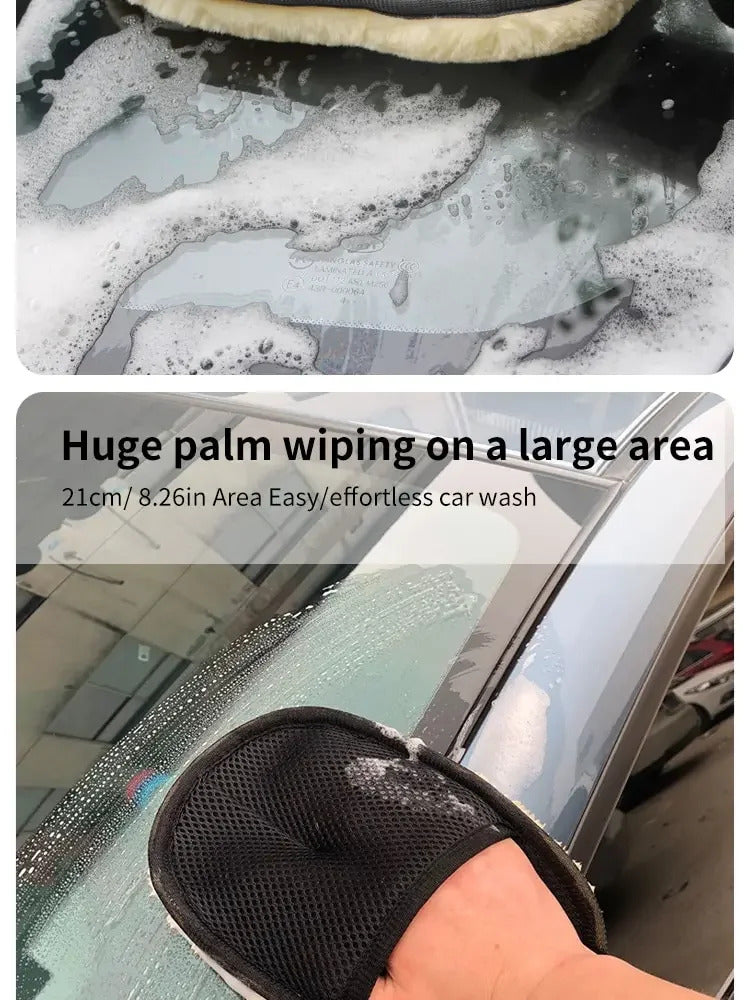 Car Washing Imitation Wool Gloves Thickened Plush Car Wiping Gloves Waxing Polishing Car Cleaning Products cleaning cloth
