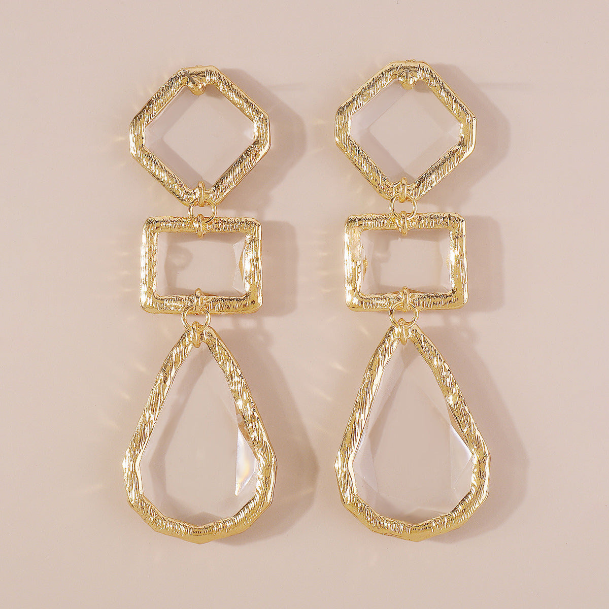 Trendy Accessories ZA Personality Fashion Exaggerated Geometric Resin Colorful Earrings Necklace