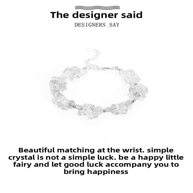 Bracelet Female Star Moon INS Niche Design Jewelry Strawberry Quartz Student Gift Minimalist Style Elegant Bestie Style Forest Series