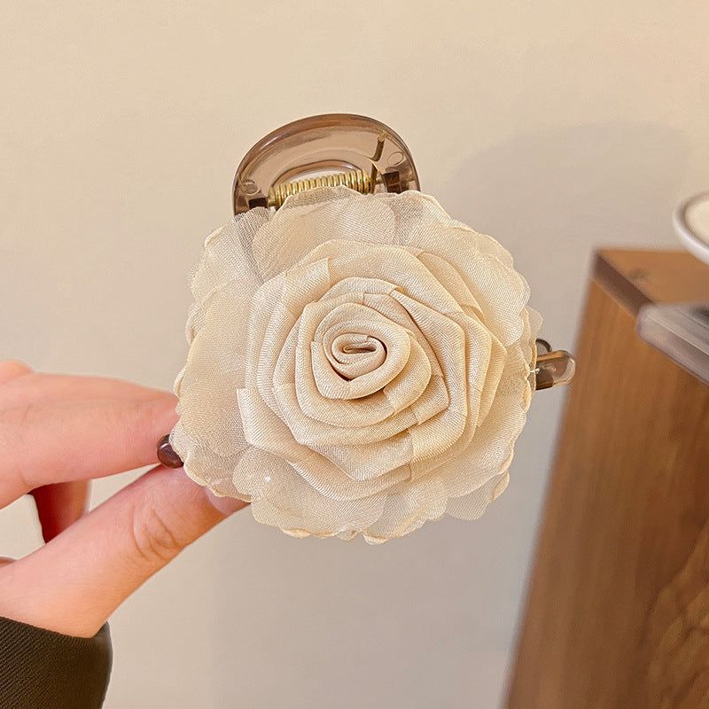 Vacation Organza Flower Hair Clip Travel Outing Hair Accessories Atmosphere Clip Duckbill Clip Hairpin Side Clip Hair Ornament