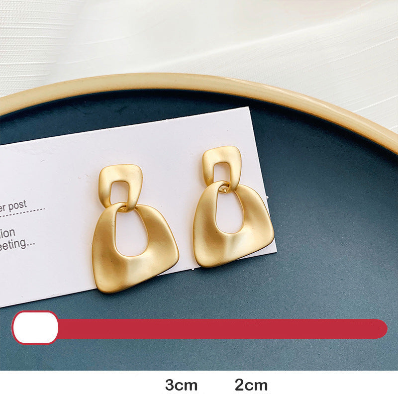Simple Heart Circle Earrings Fashion Versatile Geometric Ear Clips Ear Studs Light Luxury High-end Feel Earrings for Women