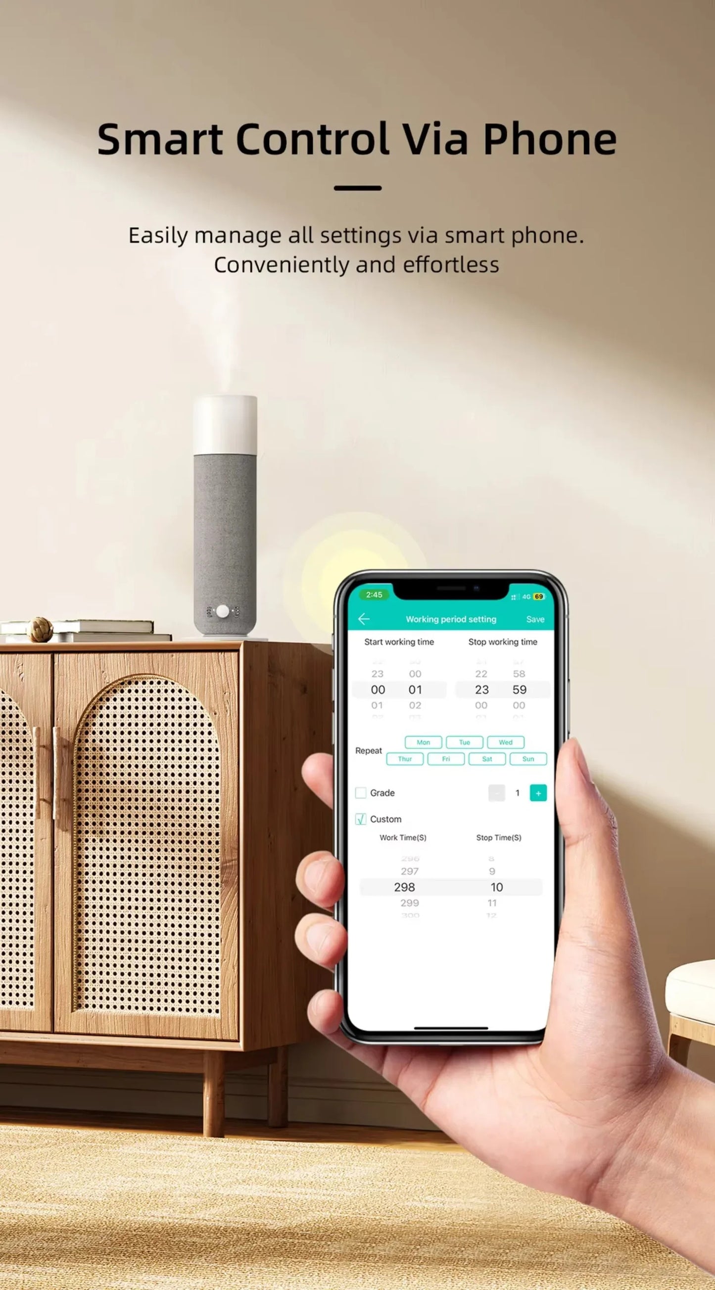 120ML Tower Scent Diffuser Machine Bluetooth Control Fragrance Diffuser Electric Smell for Home Hotel Collection Diffuser