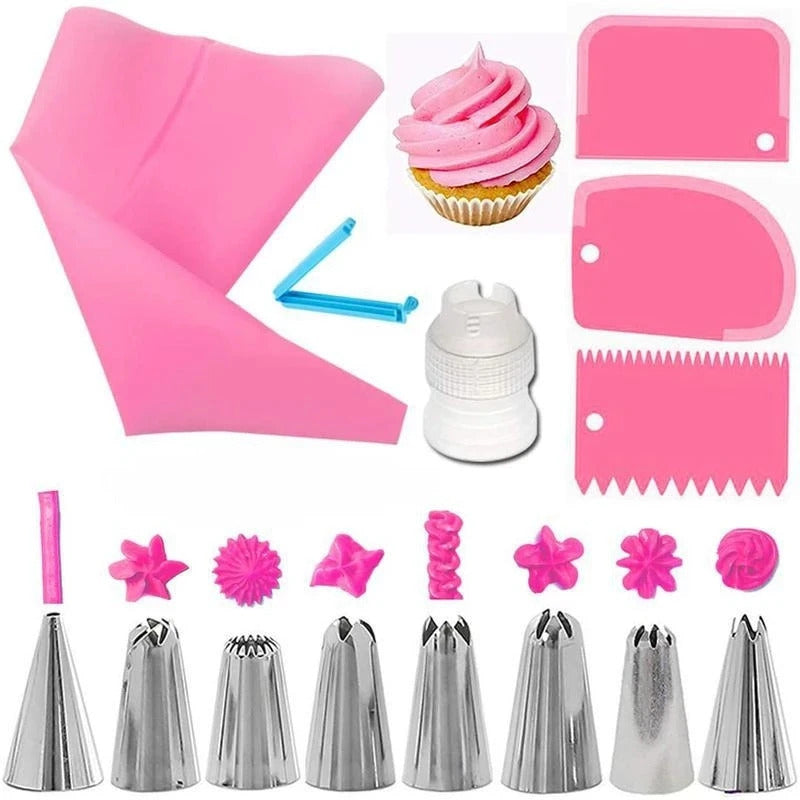 Nozzle piping cake decorating tools Confectionery equipment Kitchen accessories Pastry bag and bakery set stainless steel socket