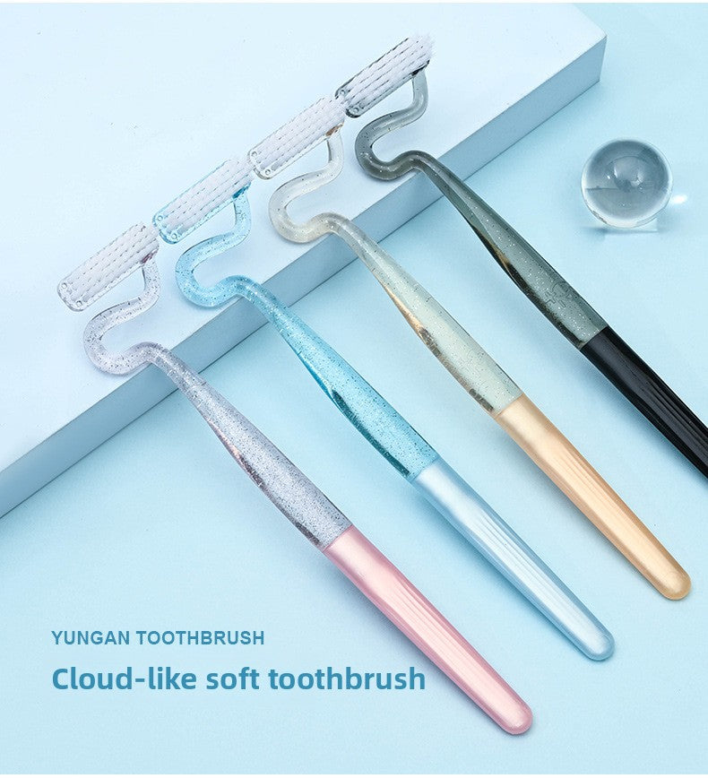S-type vertical brush toothbrush adult male and female shaped soft fur tongue moss cleaning gums