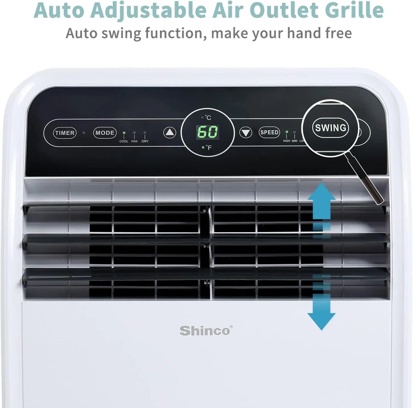 Shinco 12,000 BTU Portable Air Conditioner, PortableAC Unit with Built-in Cool,Dehumidifier&Fan Modes for up to 400 sq.ft,Remote