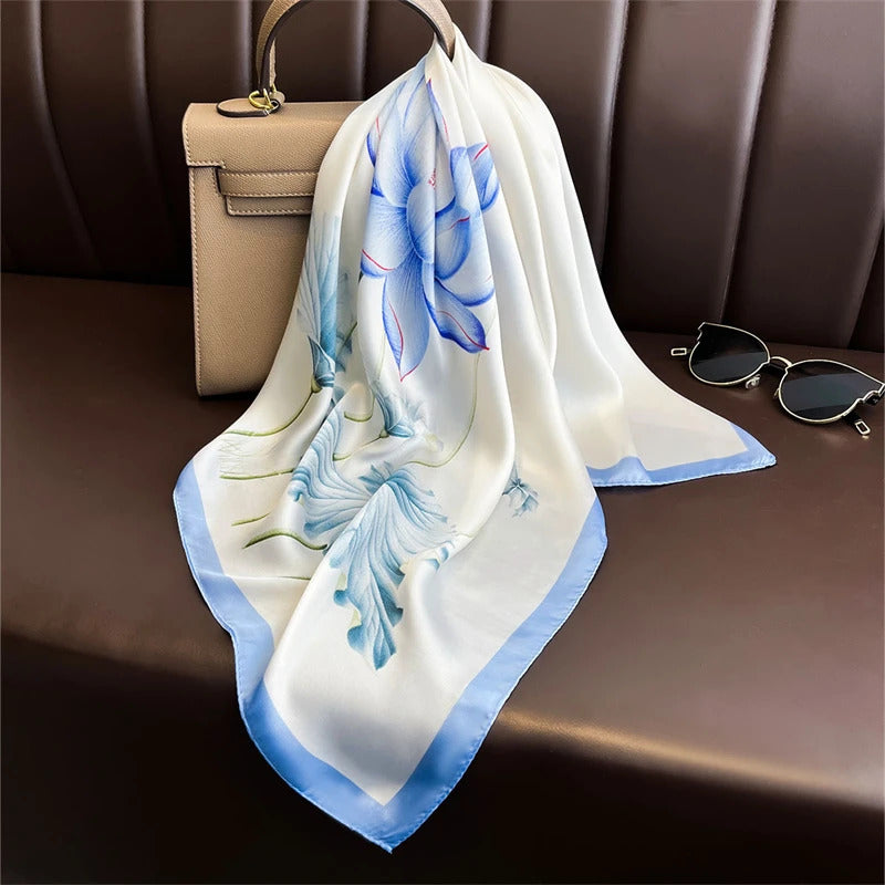 2025 New Fashion 70X70cmPrinted Women's Scarf Pashmina Silk Scarf Square Shawl Decorative Headband Neck Luxury Design Bandana