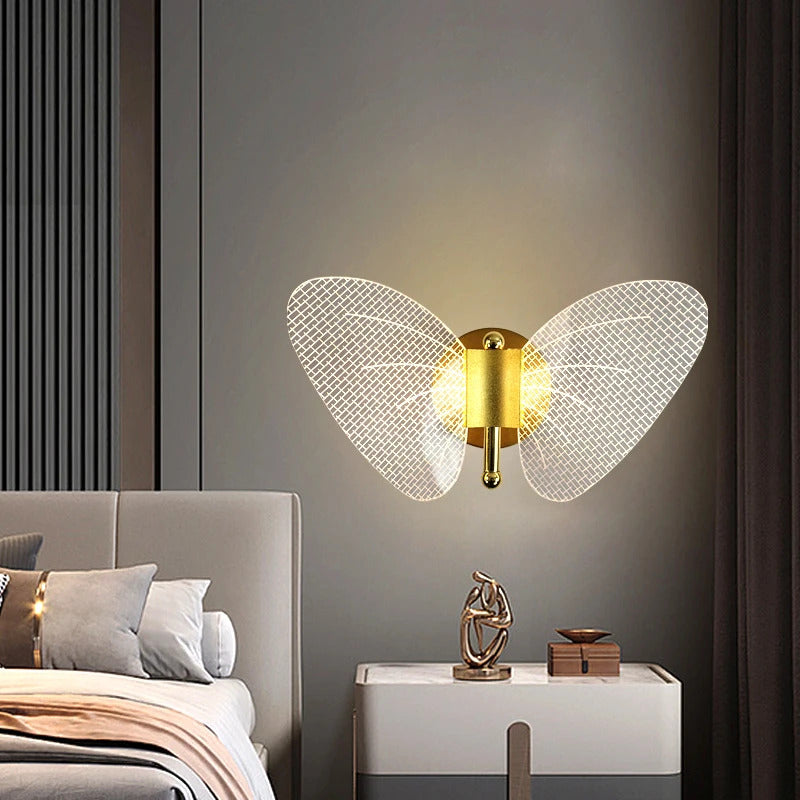 Butterfly Wall Lamp Corridor Lamp Modern Simple Creative Nordic Living Room Bedside Bedroom Lamp LED Indoor Lighting Decoration