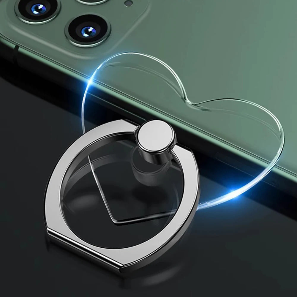 Transparent Cell Phone Ring Holder Stand 360°Degree Rotation Clear Finger Grip Kickstand Compatible iPhone Xiaomi for Phone Case
