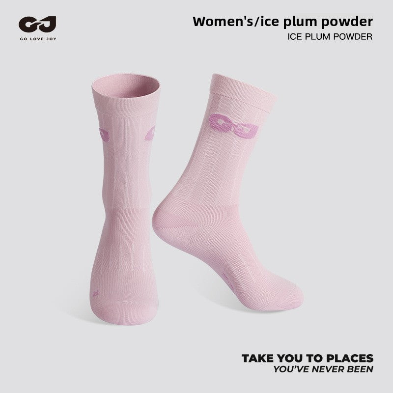 Outdoor Sports Cycling Socks for Men and Women, Breathable, Sweat-Absorbent, Quick-Drying, Odor-Resistant, Lycra, Basketball, Soccer, Running, Mid-Calf Socks