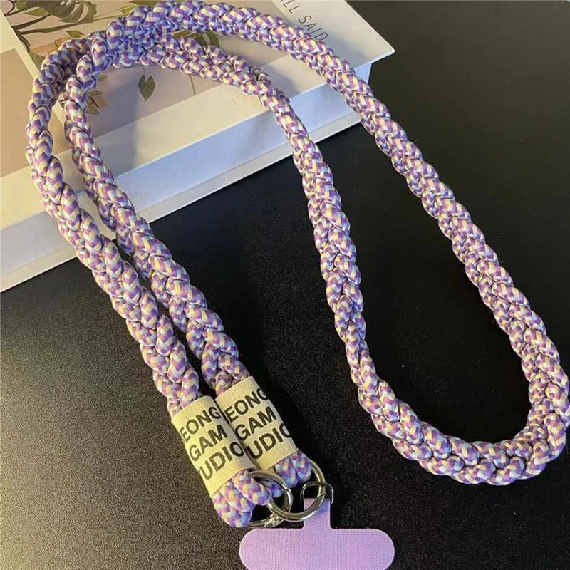 Phone Woven Long Lanyard Outdoor Mobile Phone Shoulder Hanging Strap Anti Loss Lanyards Neck Strap Keychain Chain Rope Gift
