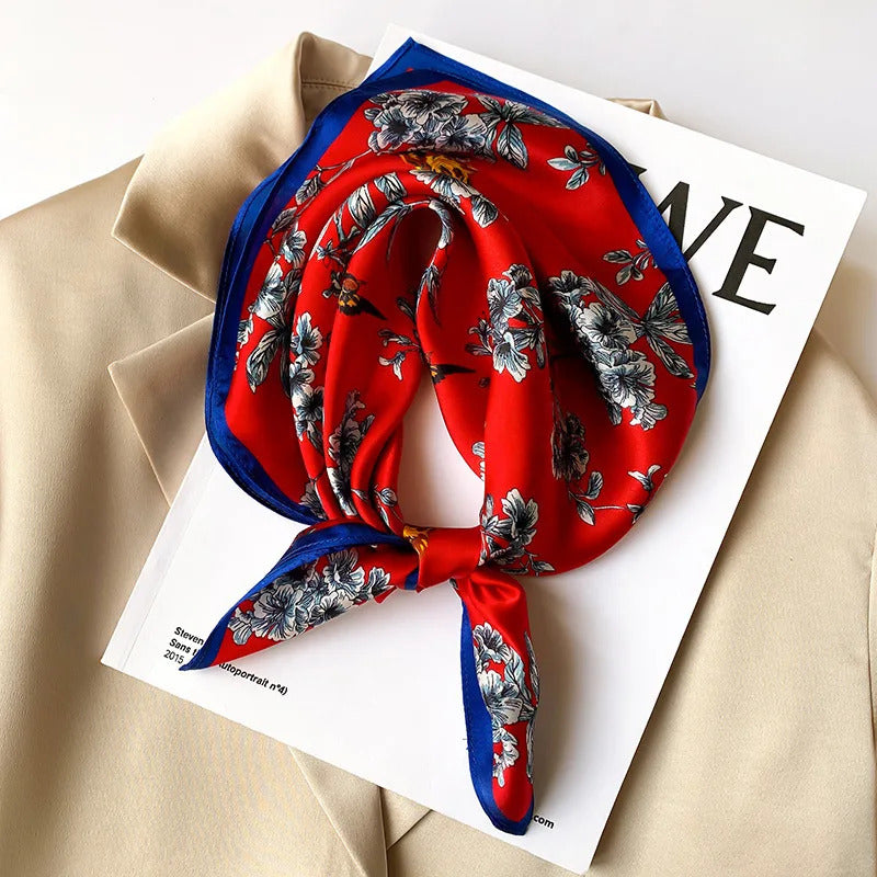 Scarf 100% Silk Bandana Women Square Scarves Wrap Kerchief Mulberry Spring Fashion Luxury High Quality Headband Hijab Shawls