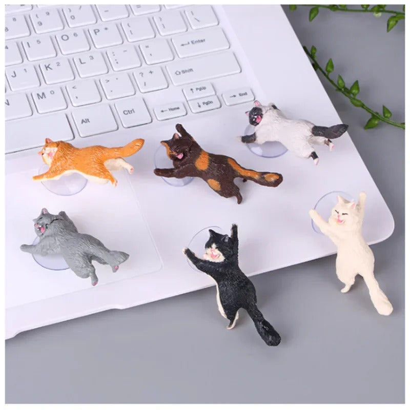 Cute Cat Phone Holder Tablets Desk Sucker Support Resin Mobile Phone Stand Holder Sucker Design Animal Holder for Smartphone