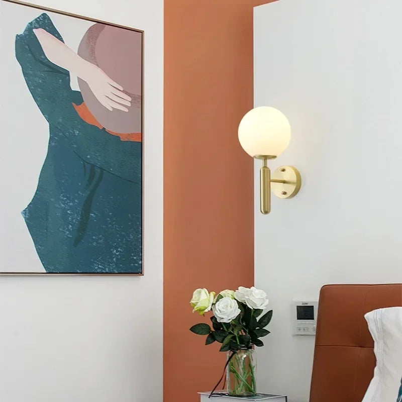 Nordic Style Wall Lamp Living Room Bedroom Bedside Lamp Modern Simple Creative TV Background Wall Corridor Corridor Wall Lamp