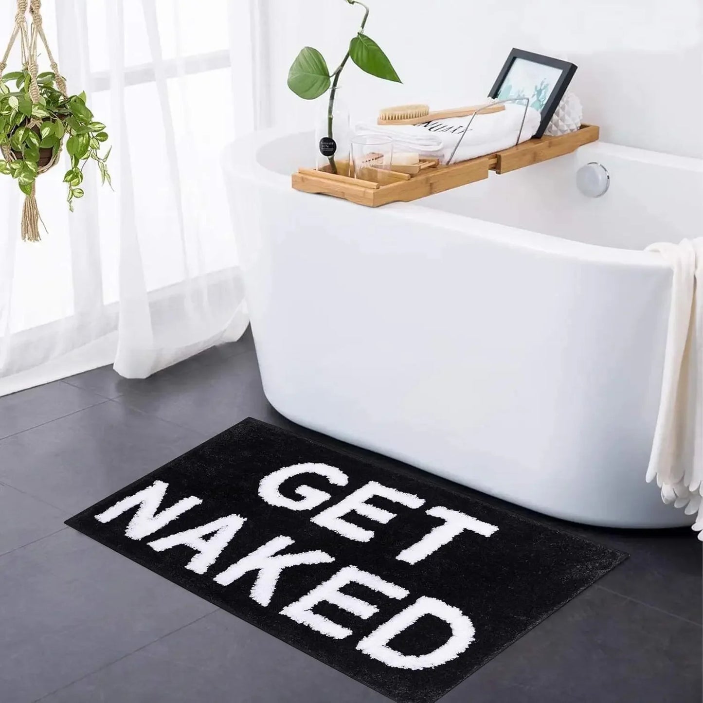 English Get Naked Bath Mat Soft Tufted Bathroom Rugs Bathtub Mat Entrance Doormat Living Room Apartment Home Decor Carpet Hippie