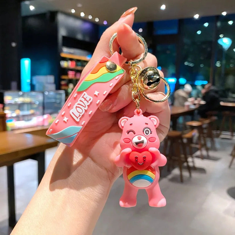 Care Bears Kawaii Keychain for Boys Girls Anime Cartoon Cute Key Ring Bag Car Fashion Decorative Pendant Children Toys Gifts