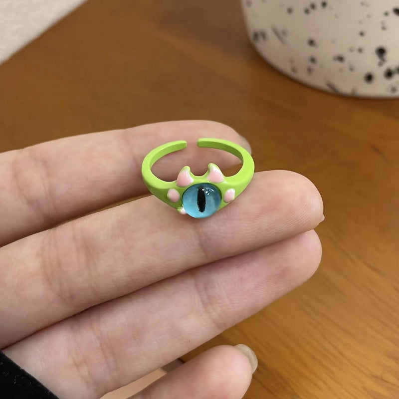 Funny Little Monster Ring Childlike Cute One-Eyed Ins Student Children Girlfriends Couple Gifting New