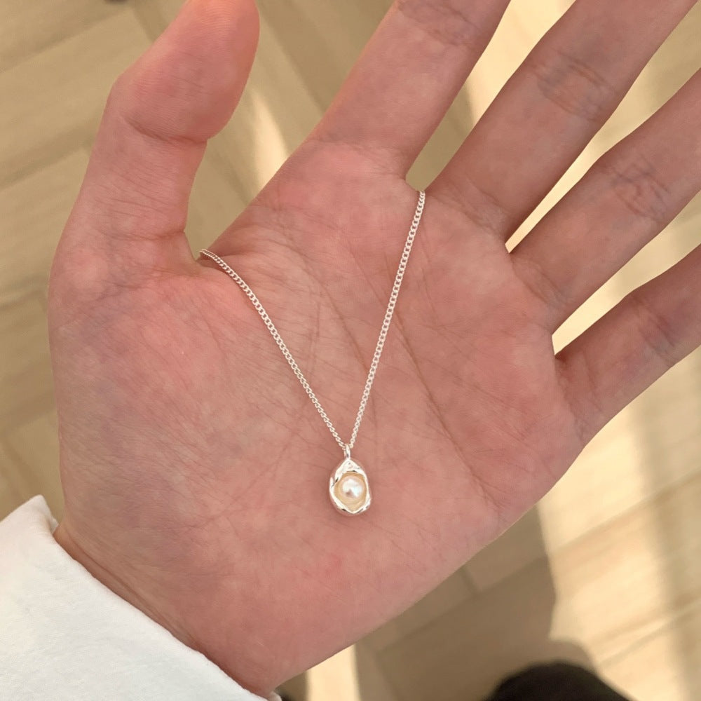 Li Luo New S925Sterling Silver Pearl Necklace Accessory for Women, Non-Fading, High-End Feel, Versatile Spring/Summer Clavicle Chain Wholesale