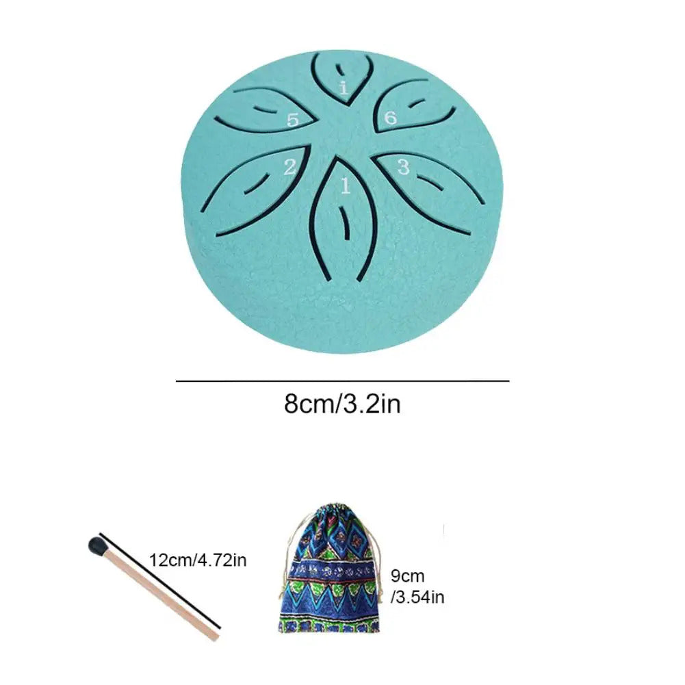 3 Inches 6 Notes Rain Drum for Outside Rain Drum Instrument Mini Handpan Drum Outdoor Rain Drum for Yoga Meditation Unique Gift