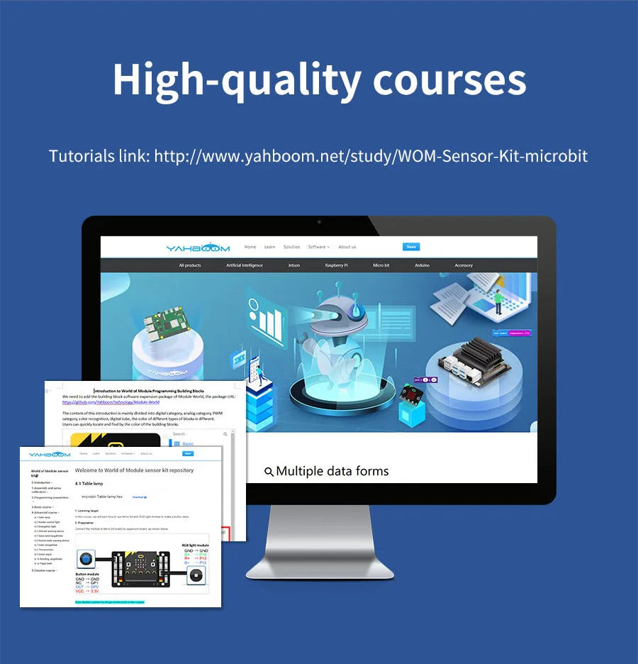 Yahboom 21 in 1 Microbit V2 Robotics Kit DIY Electronic Sensor Kit Programmable Toy for Kids Support MakeCode Python Programming