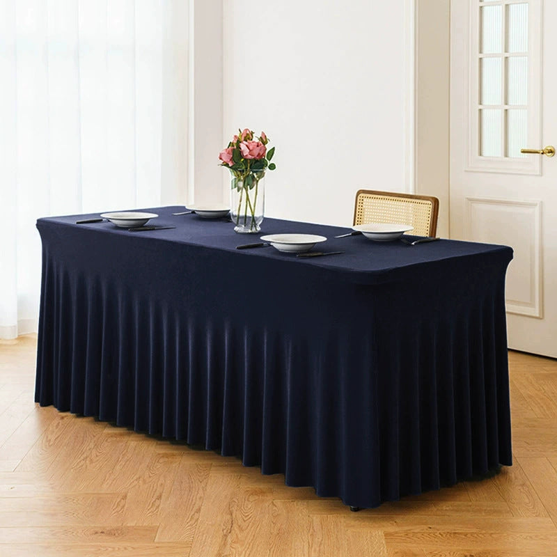 Elastic Table Cover Wedding Banquet 6FT Sun Skirt Rectangular Hem Hotel Party