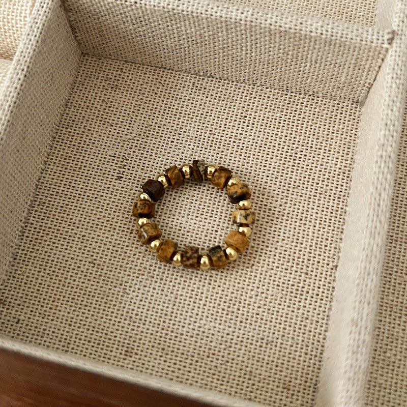 Dopamine Ring for Women, Niche Design, Personalized Beaded Index Finger Ring, High-End Fashion, Colorful Cute Closed Ring