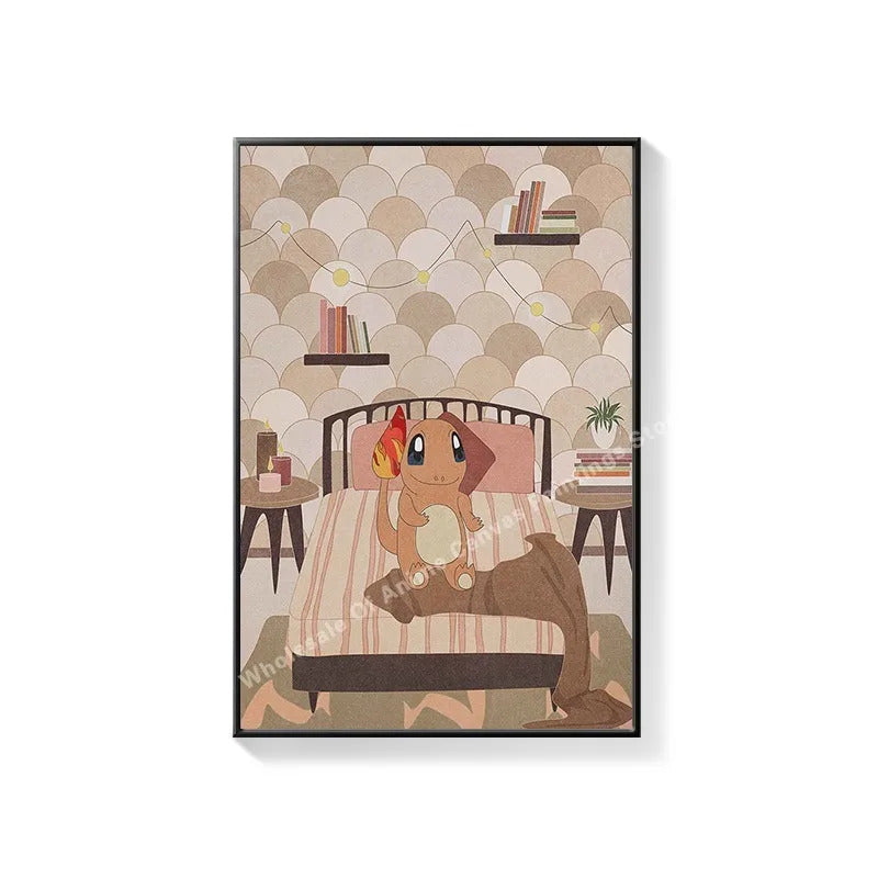 PokeMon Decorations PokeMon PokeMon Pikachu Hanging Paintings Children's Room Cartoon Anime Mural