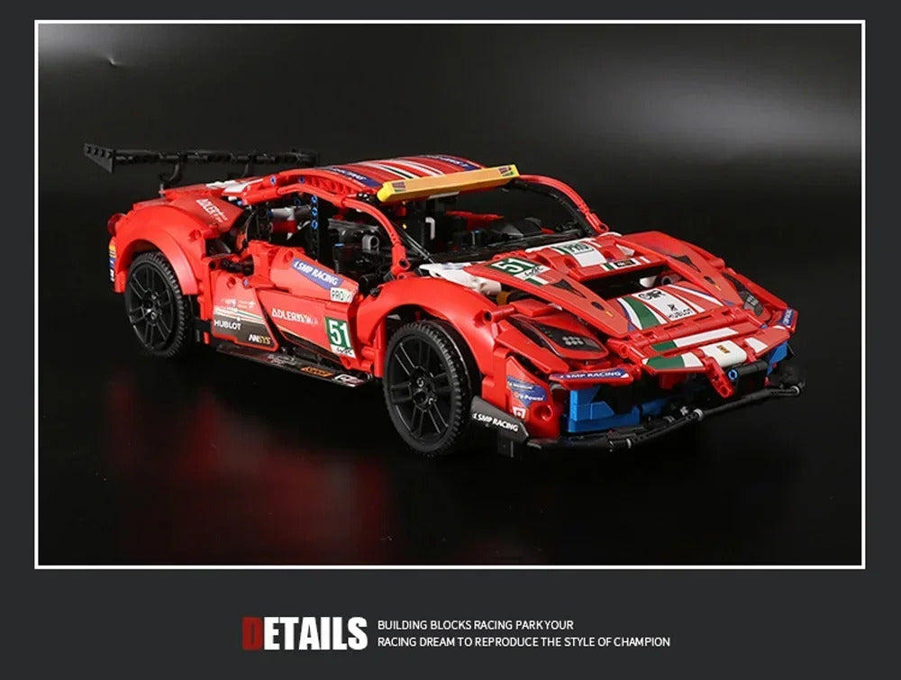 TECHNICAL 488 GTE Ultimate MOC Race Car Building Set 1684PCS Advanced Engineering Model STEM DIY Vehicle Bricks 42125