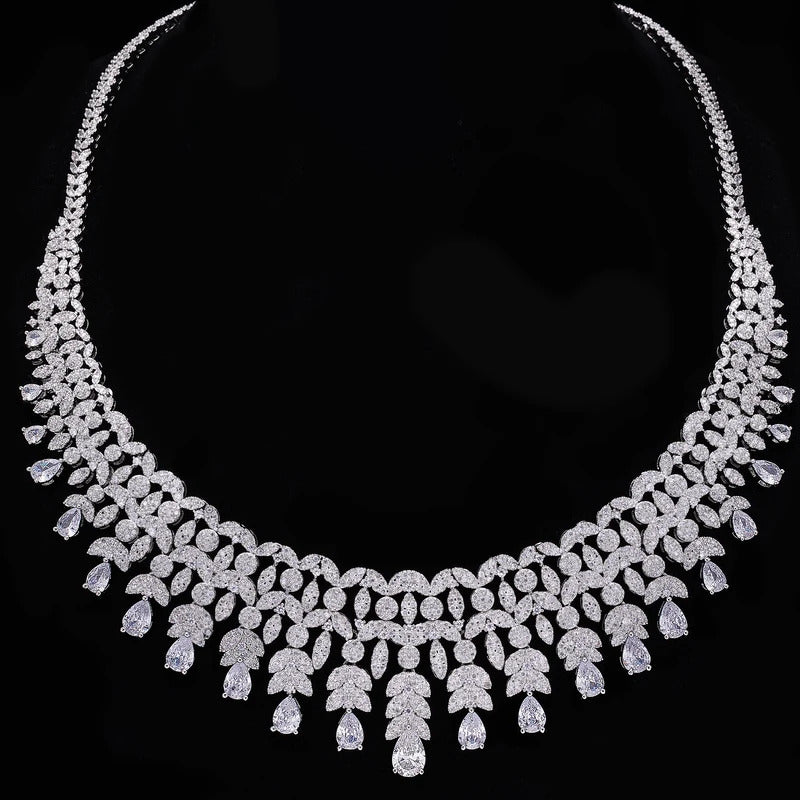 2024 New 4-piece Bride Zirconia Full Set Women's Party Jewelry Set Dubai Nigeria Crystal Wedding Jewelry Set