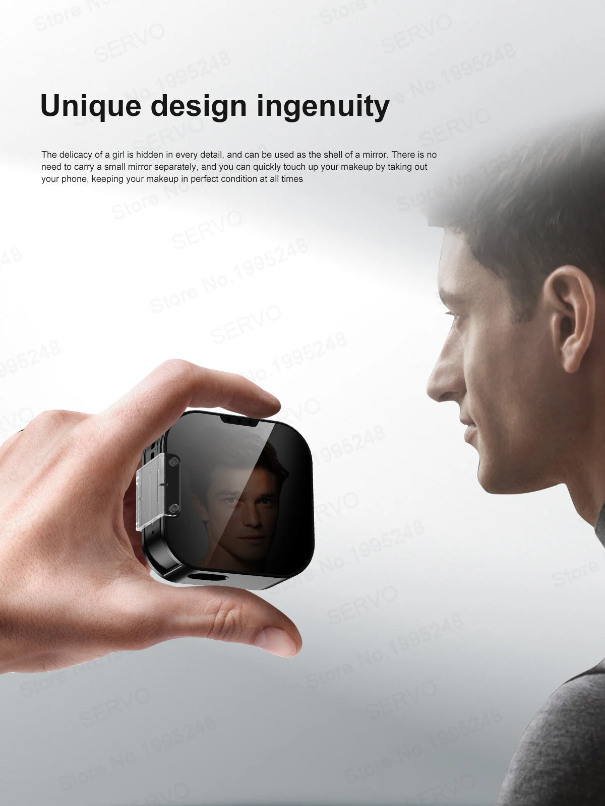 SERVO i19 Rotate Small Box Touch Mobile Phone 2SIM Standby Magic Voice Bluetooth Sync Music Torch Mini Rotation Cellphone Type-C