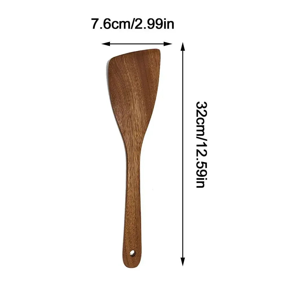 Long Handled Teak Tableware Wood Spoon Shovel Spatula Accessories Skimming Wooden Soup Kitchen Tool Spoon Cooking A2S8