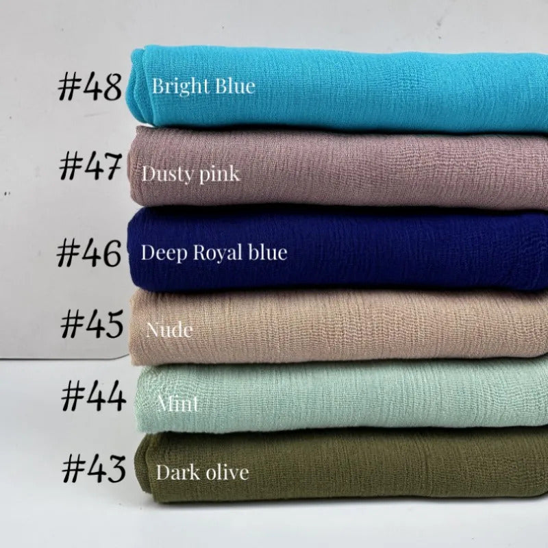 61 Colors Soft Cotton Viscose Scarf Rayon Material Muslim Hijab Mid Eastern Plain Solid Color Headscarf With Tassel