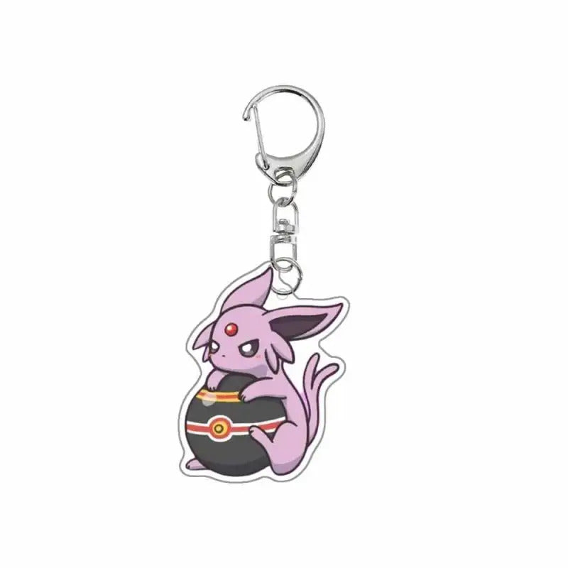 Pokemon Anime Cartoon Acrylic Keychain Eevee Vaporeon Jolteon Flareon Sylveon Espeon Glaceon Leafeon Umbreon Key Chain Pendant