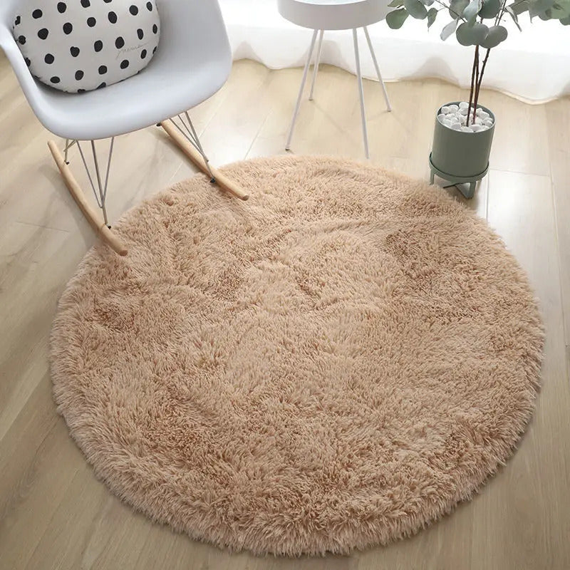Plush Rugs Round Carpet For Living Room Sofa Foot Pad Fluffy Soft Kids Bedroom Cushion Balcony Hanging Basket Mat