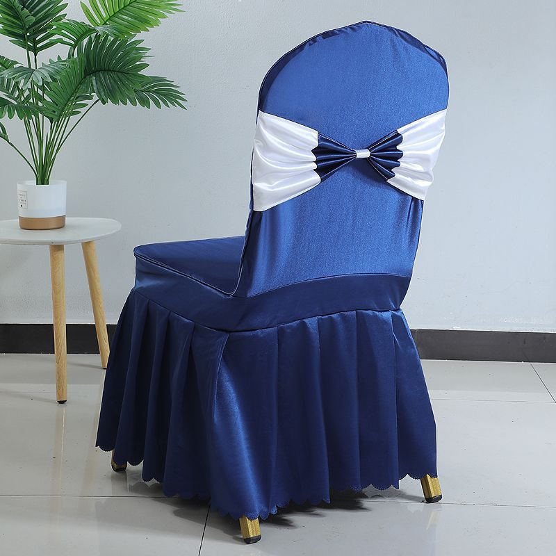 Hotel Restaurant Banquet Special Chair Cover Dining Chair Seat Stool Bench Wooden Chair Universal Chair Cover Bowknot