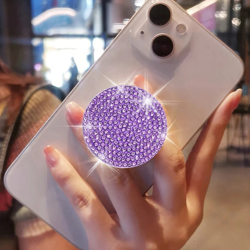 Flash Diamond Phone Push Pull Stand, Creative Colorful Phone, Integrated Folding Stand, Lazy Phone Back Adhesive Stand