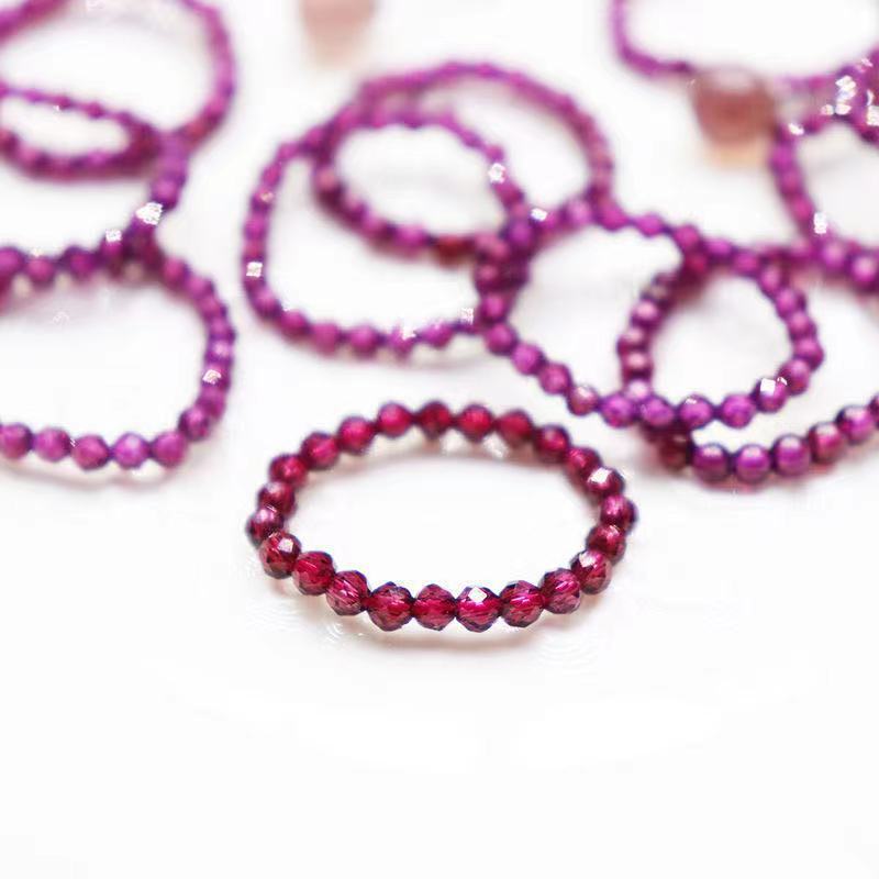 Natural Tourmaline Green Pine Garnet Small Particle Ring Ins Fashion Ring Ring Special Fine Finger Ring Bracelet