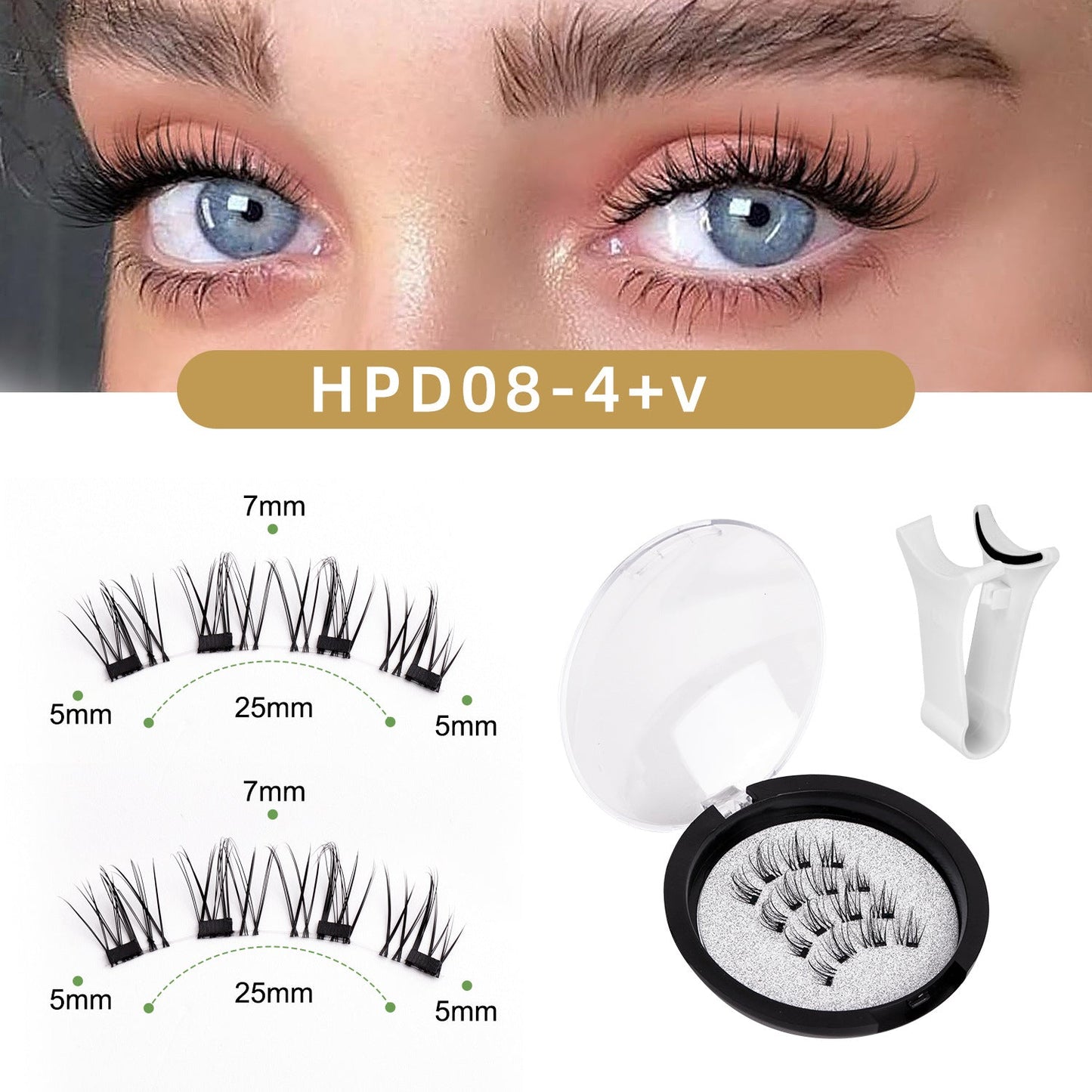 Foreign Trade Hot-Selling Magnetic False Eyelash Set 3D Magnetic Eyelashes No Glue No Removal Magnetic False Eyelashes Factory Direct