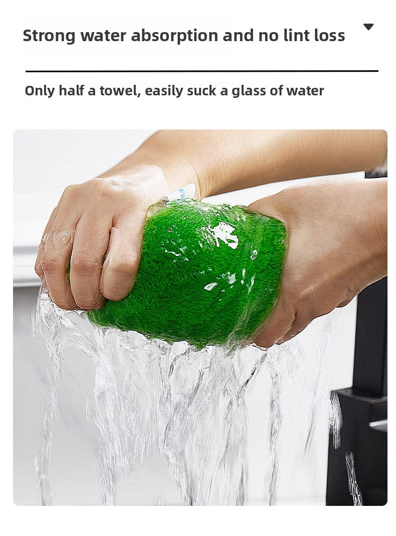 Seven Colors Cleaning Cloth Household Cleaning Absorbent Non-Shedding Thickened Special Towel for Glass Wiping Bamboo Fiber Dishwashing Cloth